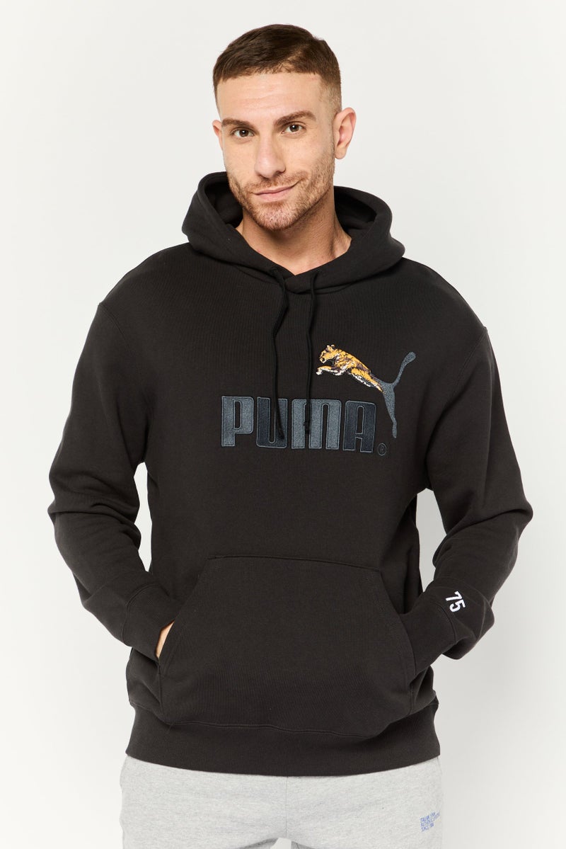 PUMA Men Sportswear Fit Embroidered Logo Long Sleeves Outdoor Sweatshirt, Black  - Image 1