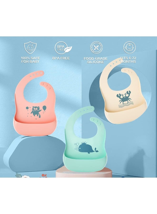 AUSHA Cute Camel Design 6 hole Waterproof Soft Silicone Baby Bib for 0-6 years babies - Image 5