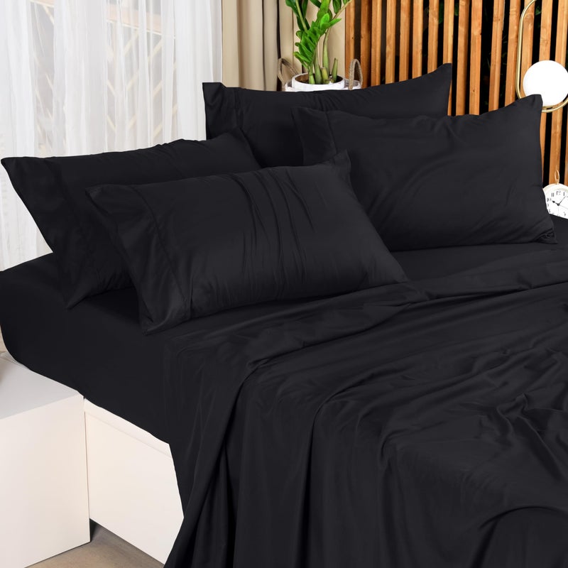 Utopia Bedding King Sheet Set - 4 Piece Bed Sheets for King Size Bed, Soft and Breathable Microfiber, Includes 1 Fitted Sheet, 1 Flat Sheet and 2 Pillowcases (Black) - Image 5