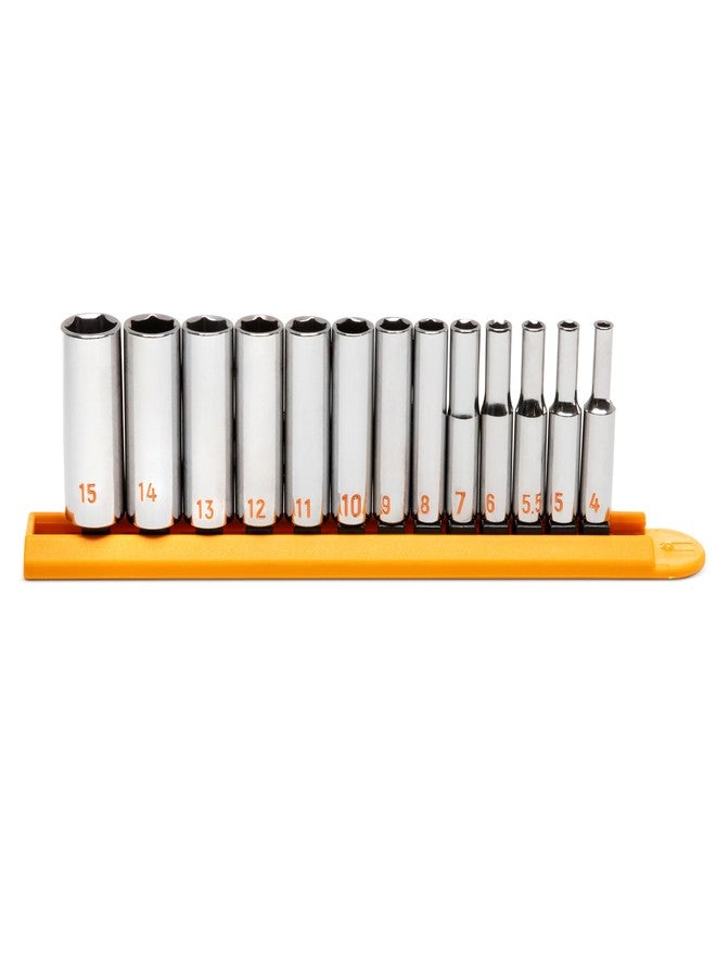 جير رينش طقم مقابس عميقة مترية عالية الوضوح، 6 نقاط، مقاس 1/4 بوصة، من جير رينش، 13 قطعة | 80304H - Image 1