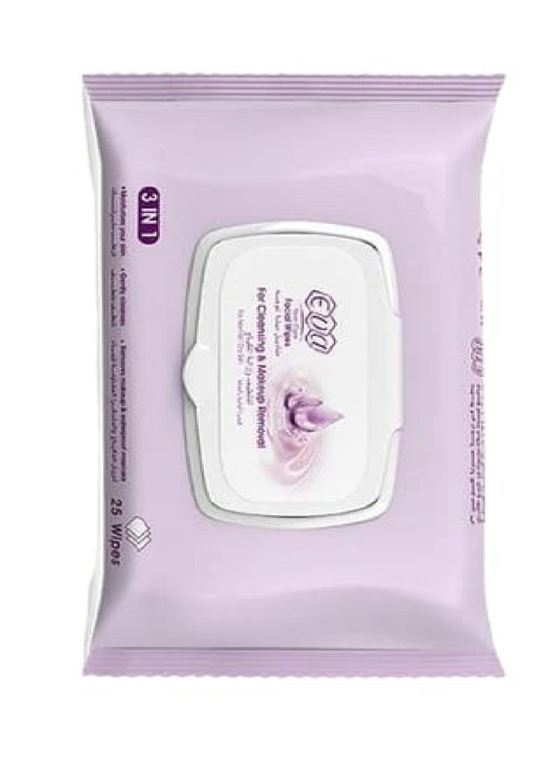 Eva Cleansing & Makeup Removal Facial Wipes For Normal/Dry Skin (25 Wipes)  - Image 2