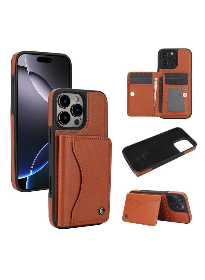 erorex Case For iPhone 16 Pro AwQuer Horizontal Flip Card Bag Holder Leather Phone Case - Image 1