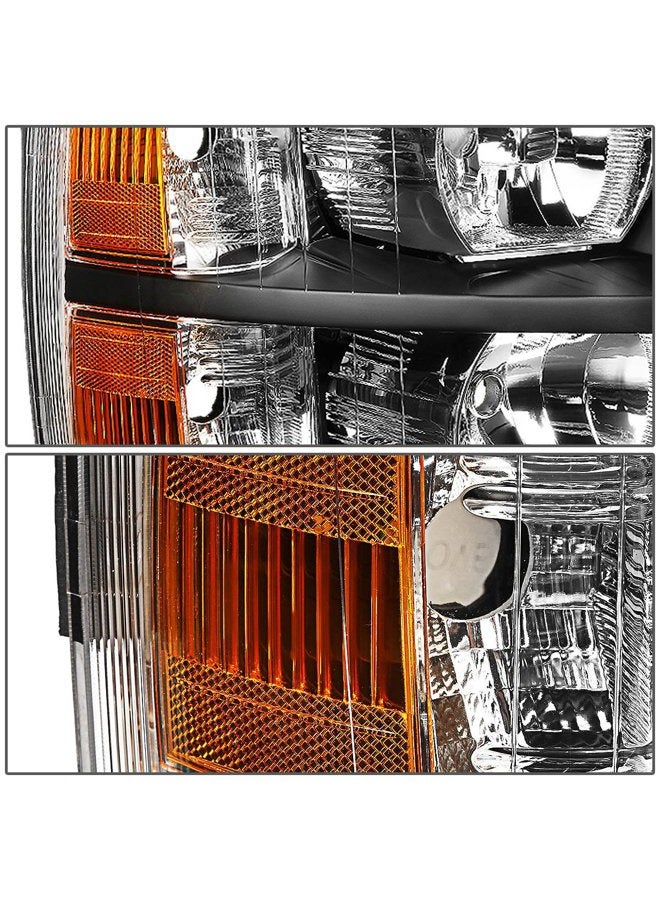 DNA Motoring HL-OH-CSIL07-BK-AM Black Amber Headlights Compatible with 07-13 Silverado 1500/07-14 Silverado 2500 HD 3500 - Image 4