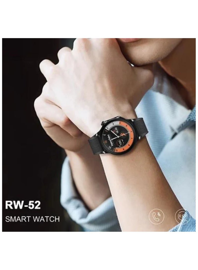 Haino Teko Germany RW52 Round Shape AMOLED Display Smart Watch With 3 Pair Straps For Mens and Boys - Image 4