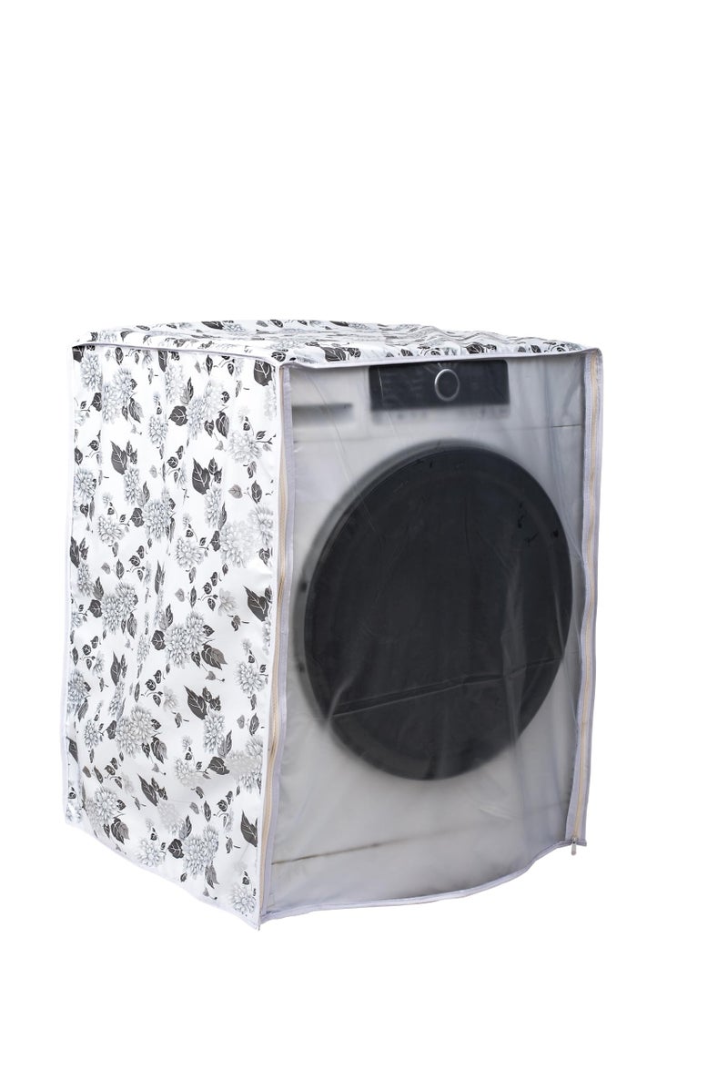 Classic® Front Load Washing Machine Cover Suitable for Siemens 6.5 Kg, 7 Kg, 7.5 Kg, 8 Kg, 8.5 Kg, 9 Kg (63cmsX63cmsX81cms, Half White & Grey) - Image 1