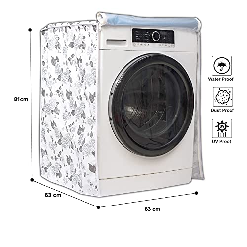Classic® Front Load Washing Machine Cover Suitable for Siemens 6.5 Kg, 7 Kg, 7.5 Kg, 8 Kg, 8.5 Kg, 9 Kg (63cmsX63cmsX81cms, Half White & Grey) - Image 3
