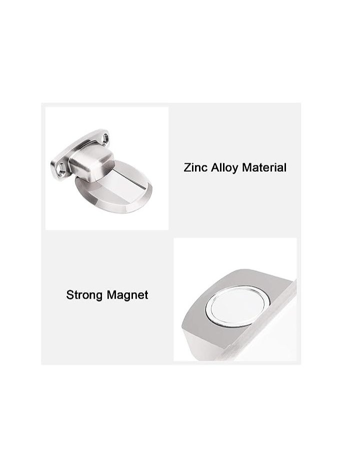 Heavy Duty Magnetic Door Stopper - 2 Pack Silver Metal Door Catch with 3M Self-Adhesive, Floor Mounted, Anti-Corrosion, No Drilling Required, Easy Installation.  - Image 4