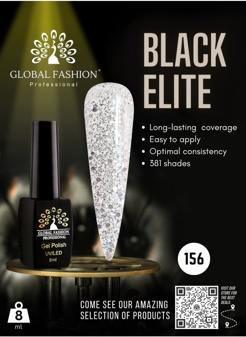 GLOBAL FASHION Global Fashion Black Elite Gel Polish | 132 Colors of Long-Lasting Elegance - 8ml | 156  - Image 2