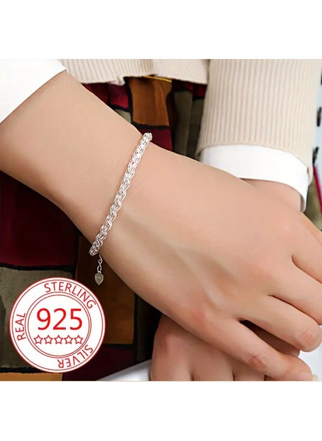 Zeemey - 1pc Exquisite 925 Sterling Silver Phoenix Tail Minimalist Bracelet - Simple, Elegant, and Versatile Jewelry for Women - Perfect for Everyday Wear, Gift-Giving, and Special Occasions - Image 1