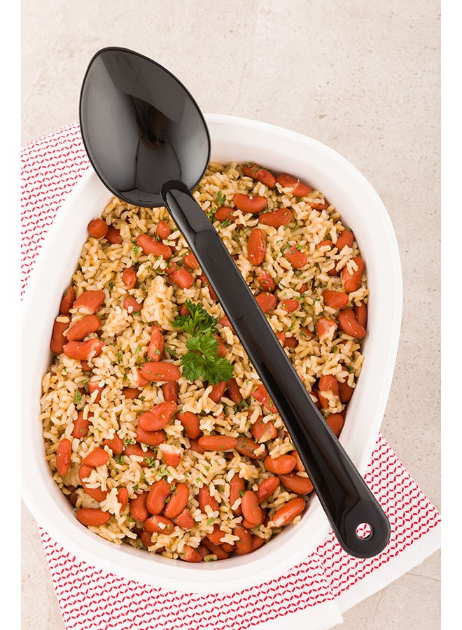 Restaurantware ملعقة تقديم بطول 13 بوصة، ملعقة تقديم صلبة واحدة - مصقولة، آمنة للغسل في غسالة الصحون، ملعقة بوفيه بلاستيكية سوداء، قابلة لإعادة الاستخدام، أداة تقديم للحفلات، خدمات الطعام، الولائم، أو المنازل - Image 5