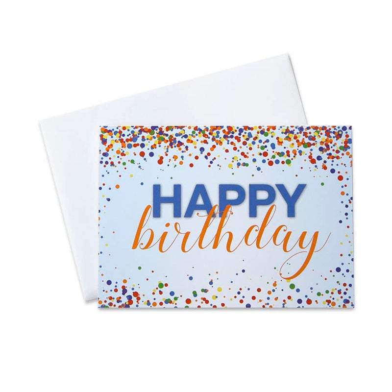 CEO Cards Birthday Greeting Cards Colorful Confetti 5x7 Inches 25 Cards 26 White Envelopes B1701