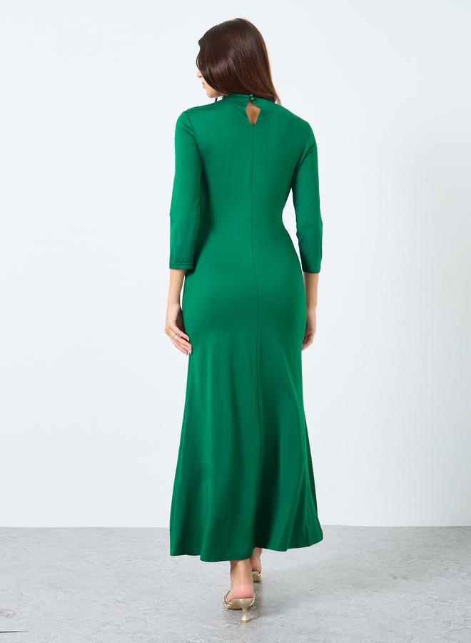 ستايلي فستان طويل سادة ضيق - Image 5