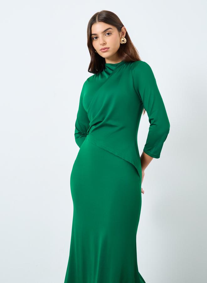 ستايلي فستان طويل سادة ضيق - Image 3