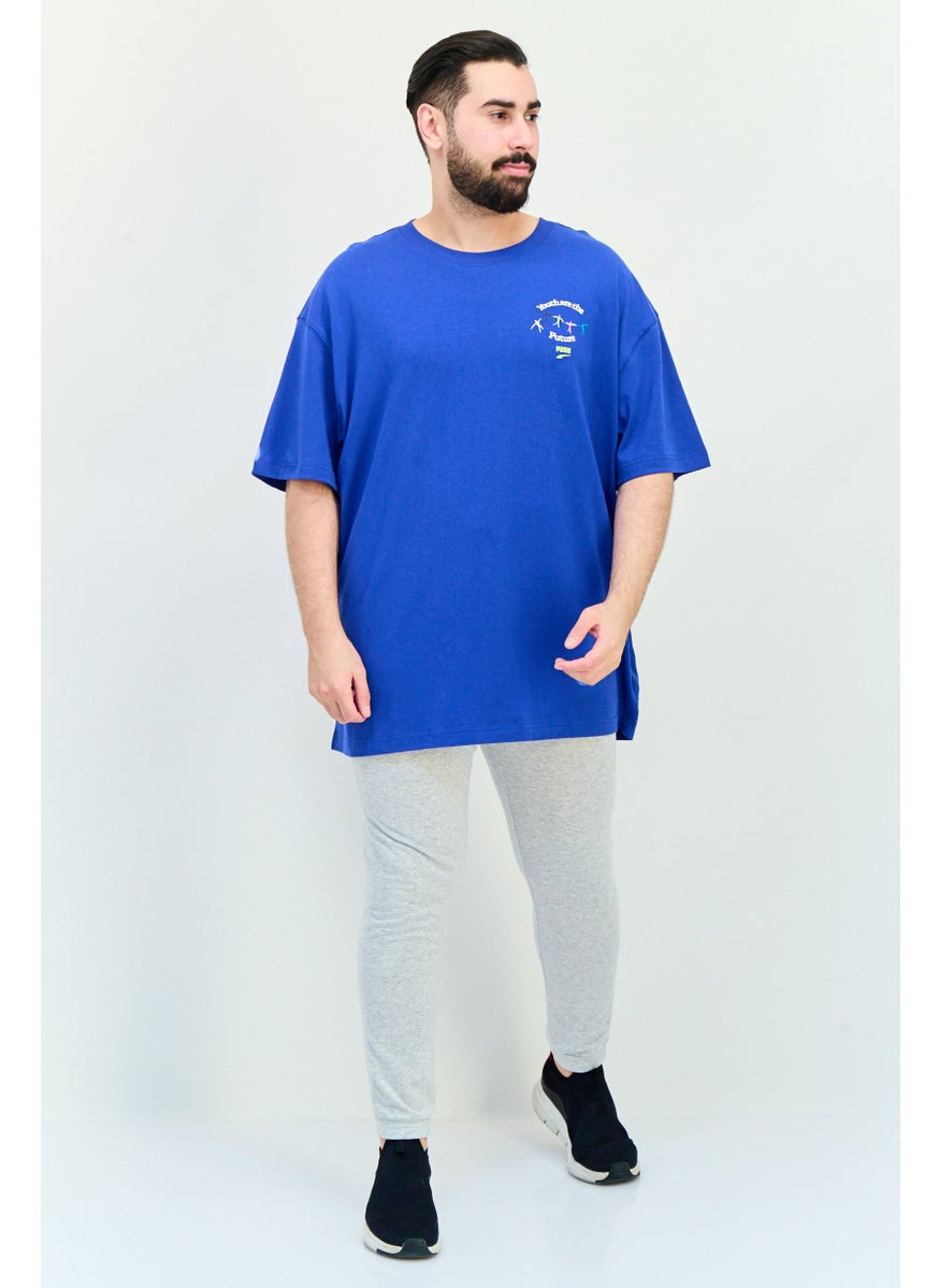 PUMA Men Sportswear Fit Short Sleeves Running T-Shirt, Blue  - Image 4