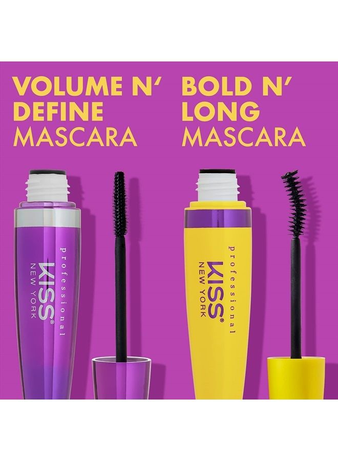 Kiss New York Volume N' Define Mascara, No Flaking, No Smudging, No Clumping, Water-Resistant Long Wearing Mascara (Very Black) - Image 5