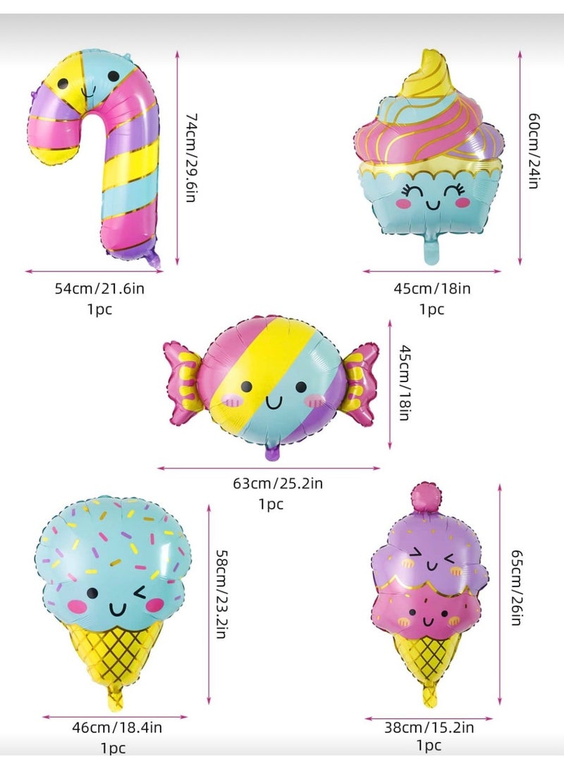 بالونات عيد مبارك باللون الذهبي مع الحلويات الملونة - Image 2