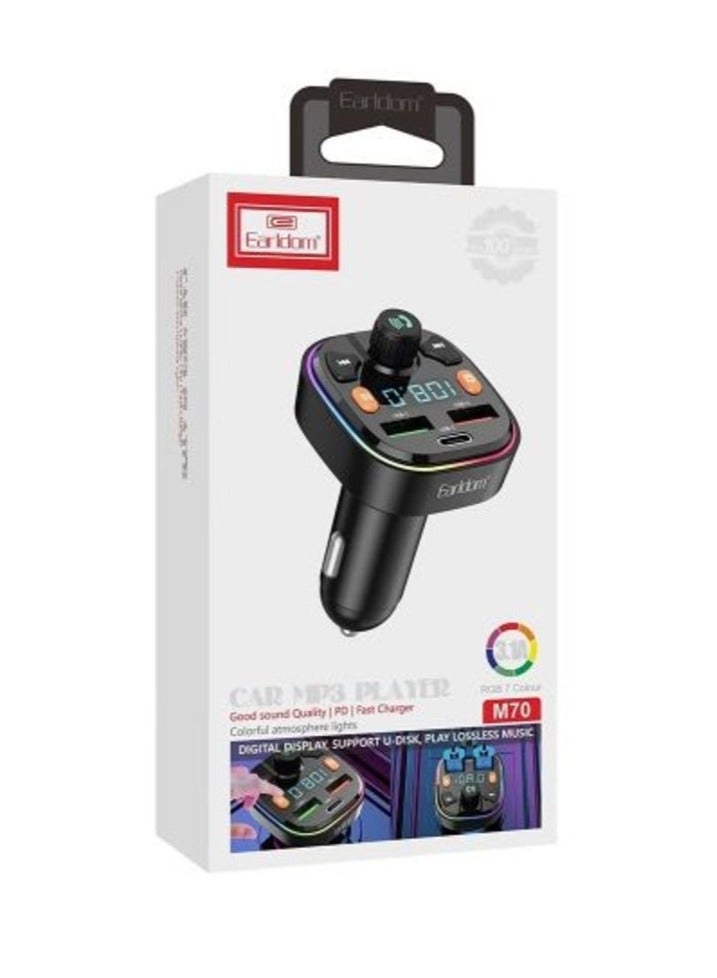 EARLDOM M70 Auto Radio Mp3 Player Music Adapter Dual USB Car Charger - Image 4