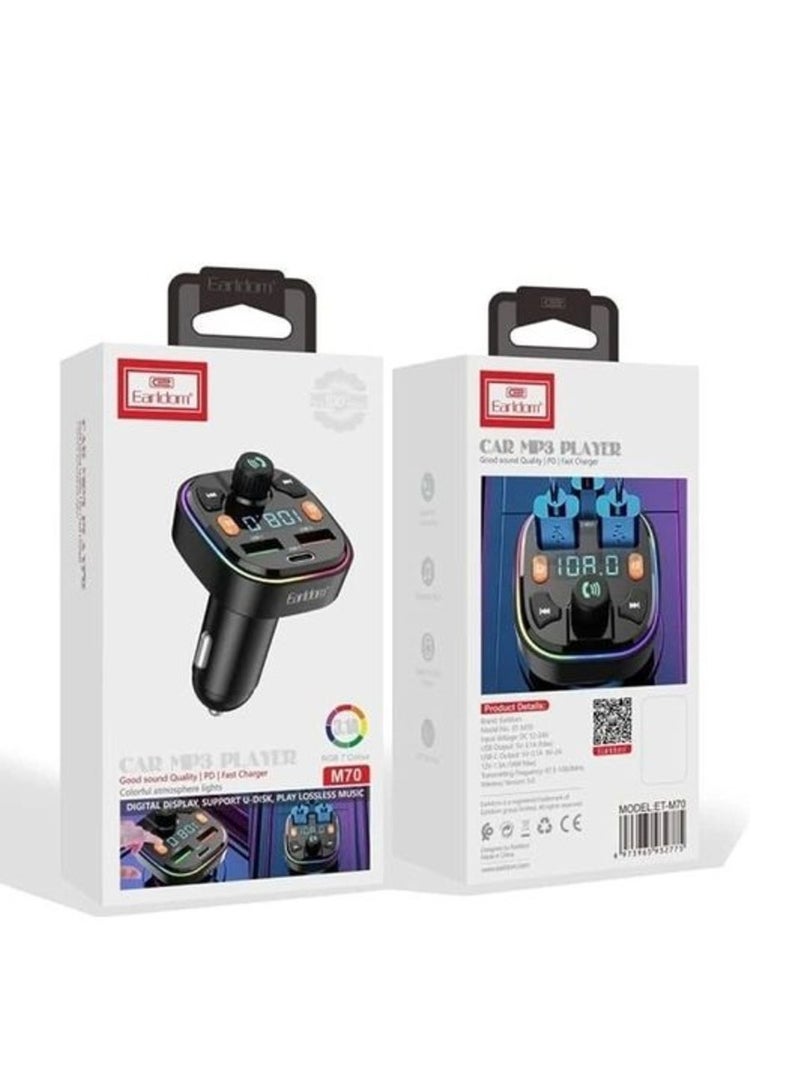 EARLDOM M70 Auto Radio Mp3 Player Music Adapter Dual USB Car Charger - Image 5