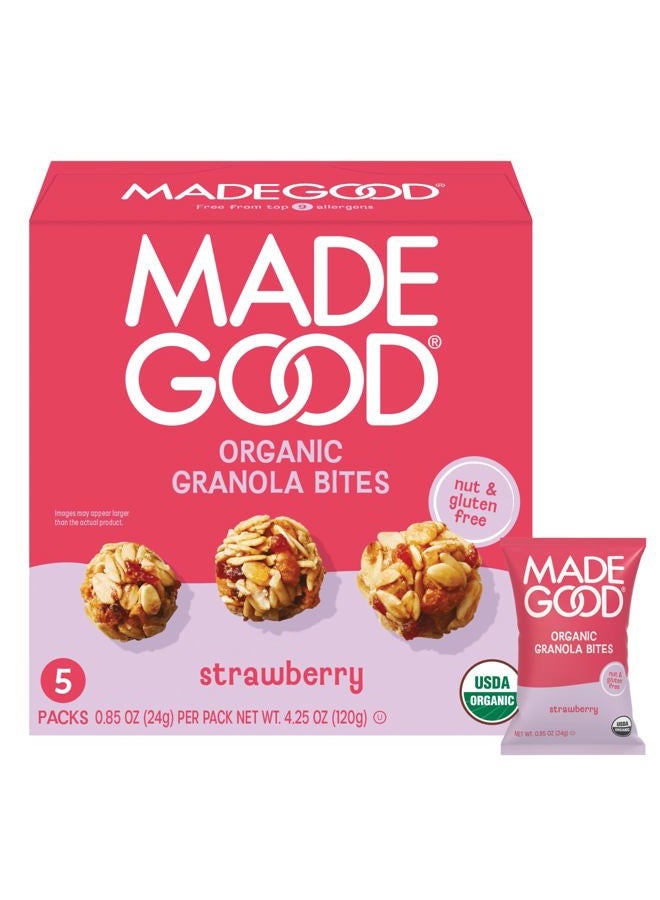 MADE GOOD MadeGood Organic Strawberry Granola Bites, 5ct x 0.85oz - Image 1