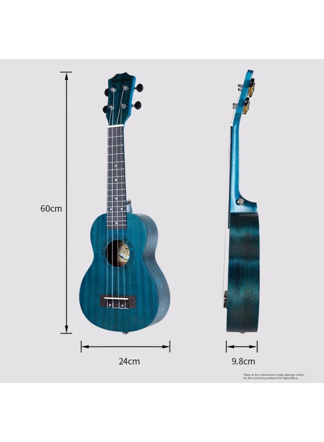 Aodsk Aus-p06bl Ukulele For Men, Women, Students And Children Beginners 21-inch Small Guitar In Teal Blue - Image 2