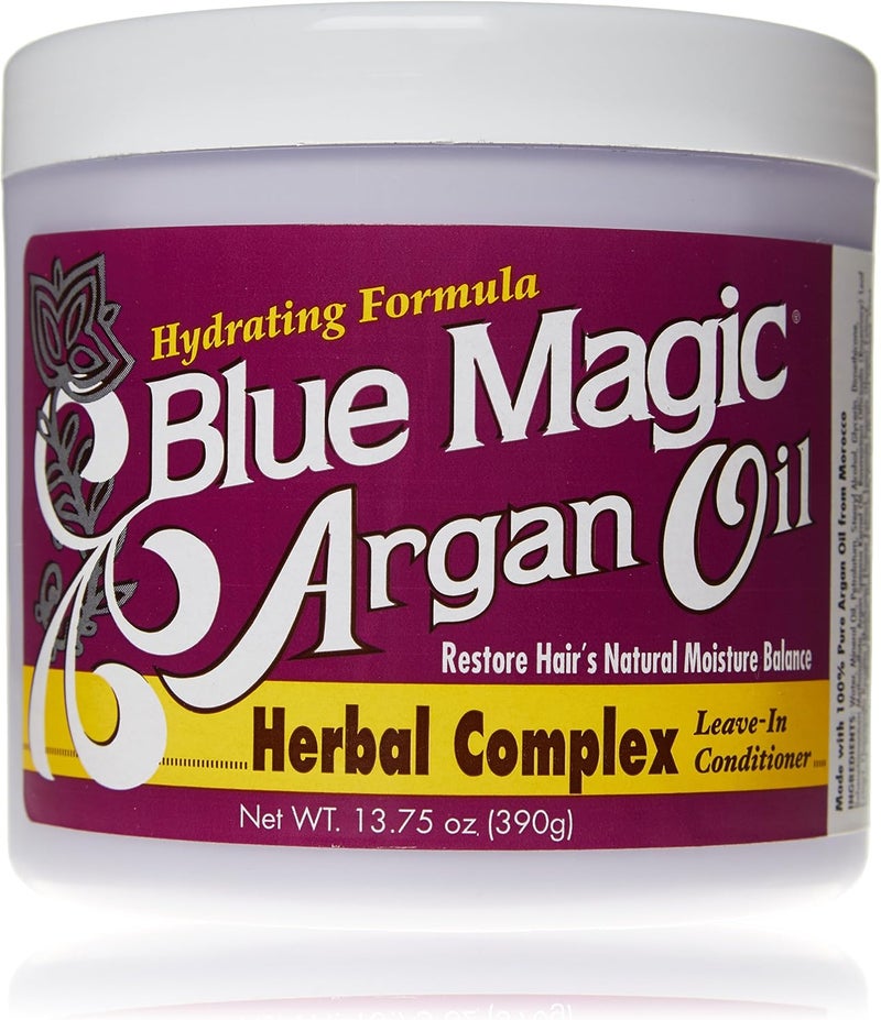 Blue Magic Argan Oil Herbal Complex Leave-In Conditioner - Hydrating Formula for Natural Moisture Balance - Image 1