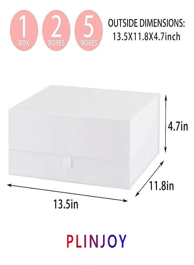 PLINJOY White Gift Box Large 13.5x11.8x4.7 Inches, White Gift Boxes for Presents with Magnetic Closure Lid, Luxury Gift Box Rectangle Collapsible Boxes for Gift Packaging - Image 4
