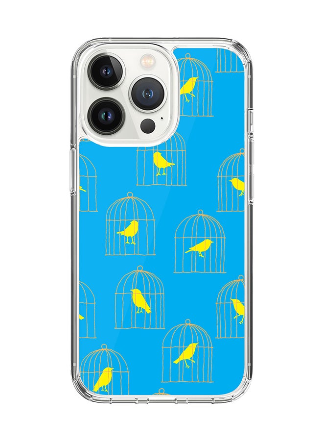 Classic Clear for Apple iPhone 14 Pro Case Hybrid Soft Cover Flexible Edges Anti Drop TPU PC Gel Thin Transparent Cover - Caged Birdy Full Print