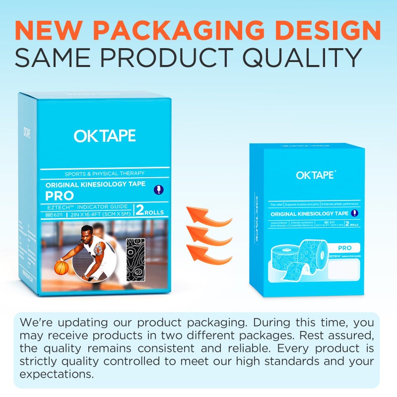 OK TAPE PRO Kinesiology Tape, 2inch x Long Roll 16ft Free Cut Tape, Elastic Athletic Tape Therapeutic Latex Free, 2 Rolls Beige+Beige - Image 2
