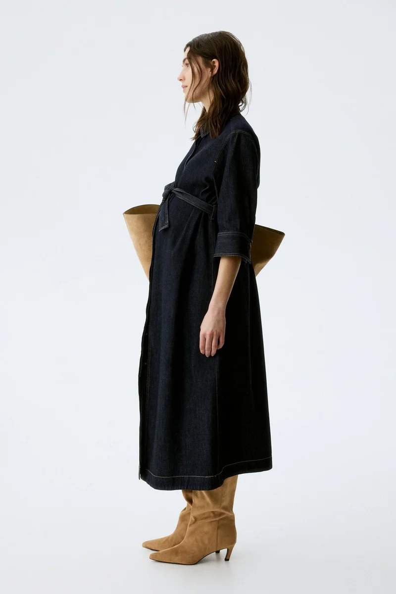 H&M  MAMA Denim shirt dress for Women | Best Price UAE