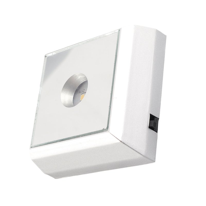 Square LED Lamp Base Stand Holder for Crystal Acrylic Statue Artware Display Silver - Image 5