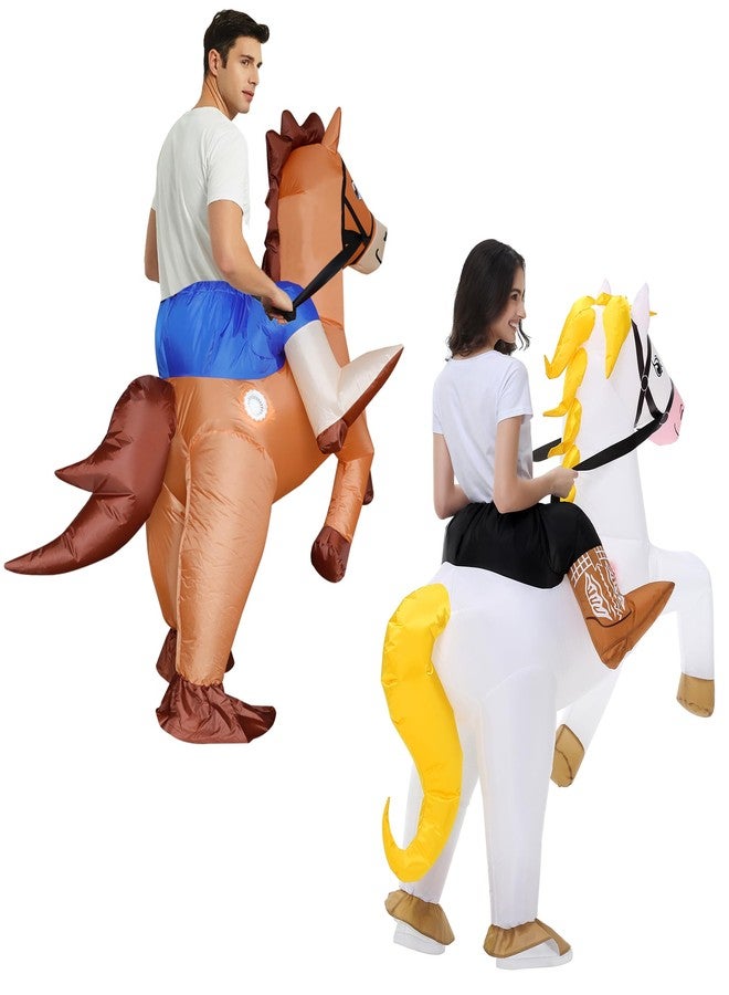Stegosaurus Couples Halloween Costumes for Adults Funny Inflatable Costume Inflatable Horse Costume Adult Duo Costumes His And Hers Halloween Costumes Friends Blow Up Costumes 2-Pack - Image 2