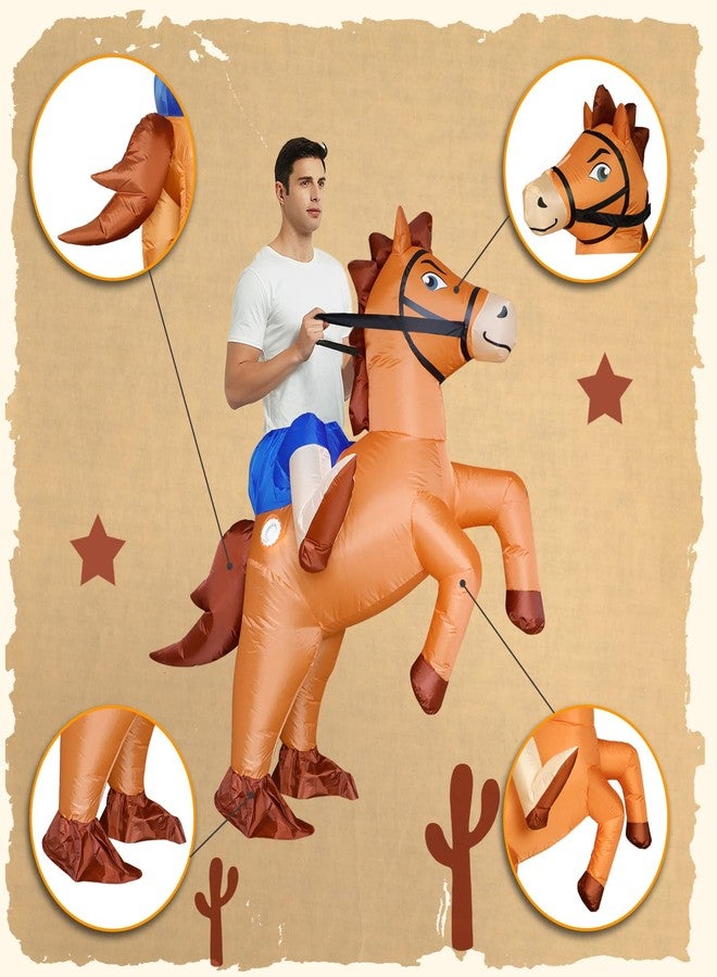 Stegosaurus Couples Halloween Costumes for Adults Funny Inflatable Costume Inflatable Horse Costume Adult Duo Costumes His And Hers Halloween Costumes Friends Blow Up Costumes 2-Pack - Image 3