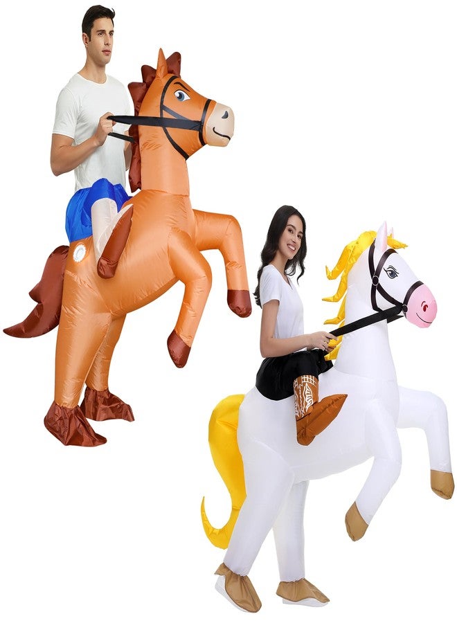 Stegosaurus Couples Halloween Costumes for Adults Funny Inflatable Costume Inflatable Horse Costume Adult Duo Costumes His And Hers Halloween Costumes Friends Blow Up Costumes 2-Pack - Image 1