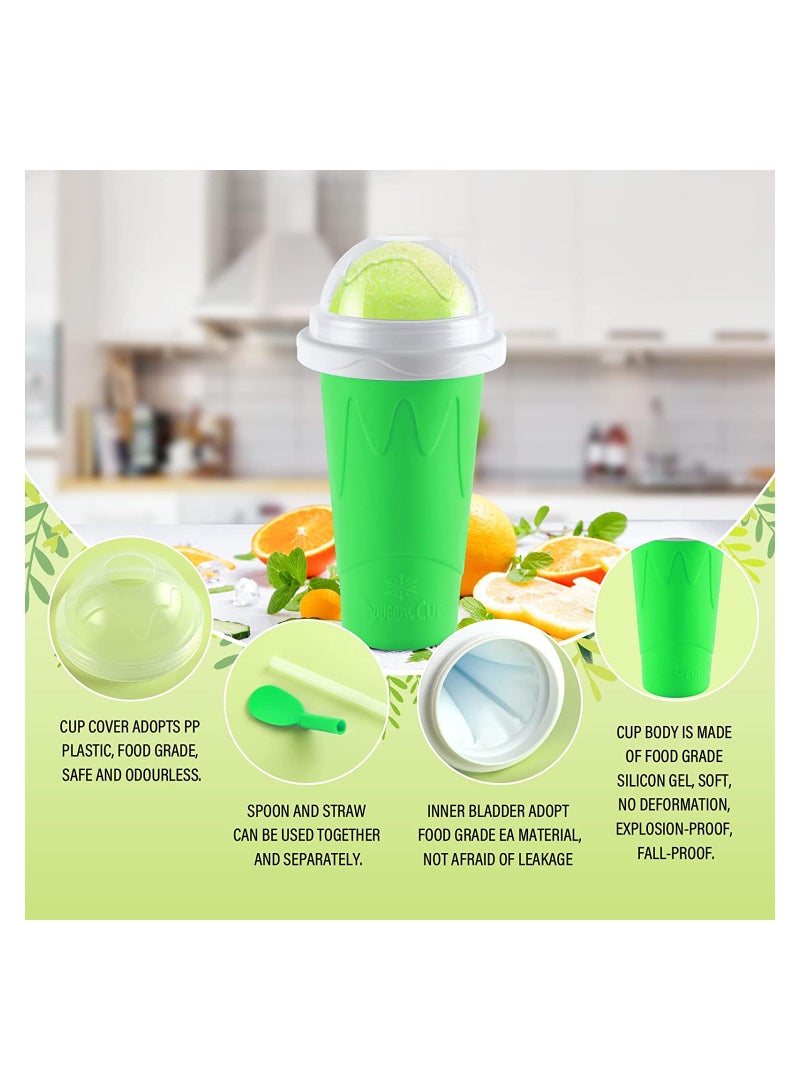 Portable Double Layer Ice Cup for Summer Beverages, Travel-Friendly Slushy Maker for Smoothies, Perfect for All Ages