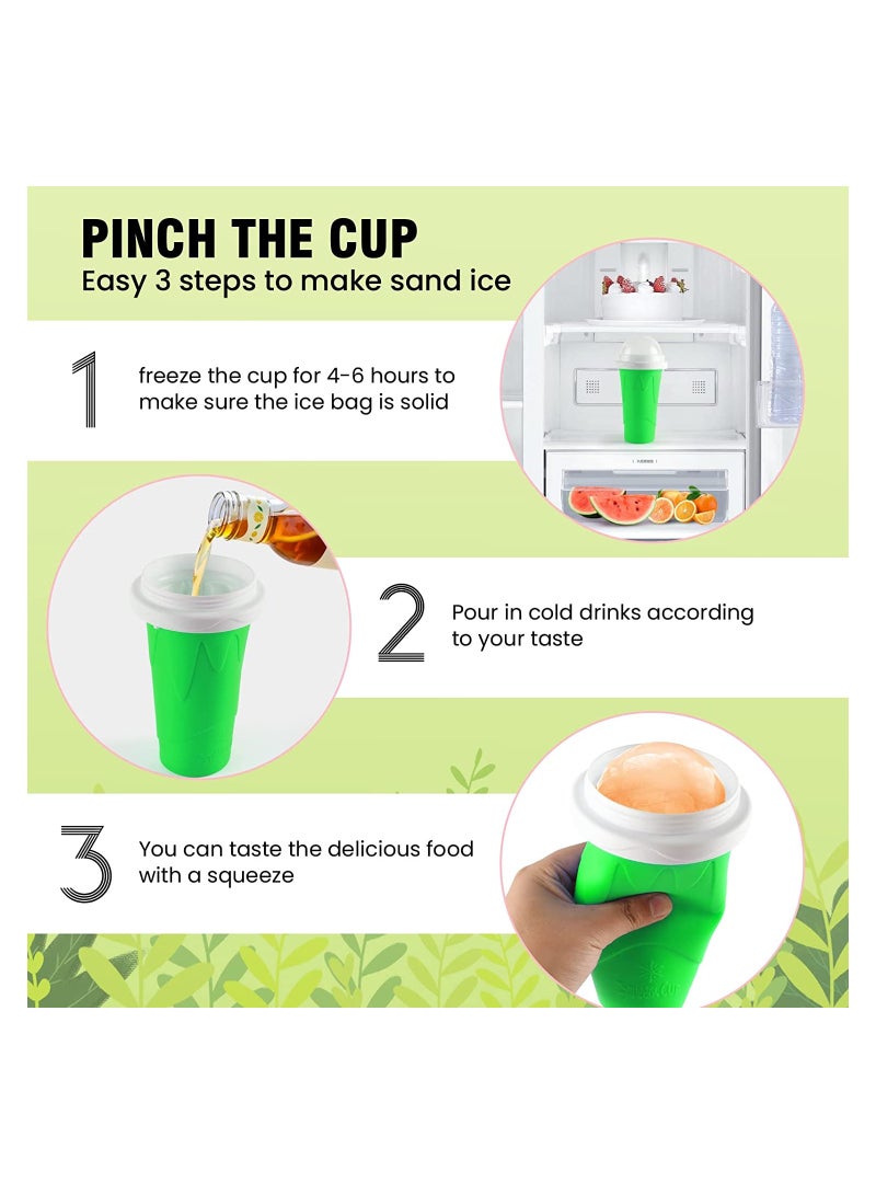 Portable Double Layer Ice Cup for Summer Beverages, Travel-Friendly Slushy Maker for Smoothies, Perfect for All Ages