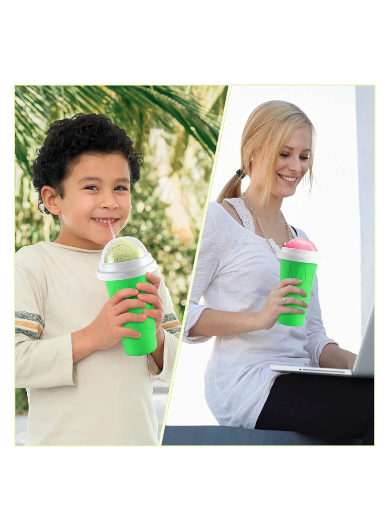 Portable Double Layer Ice Cup for Summer Beverages, Travel-Friendly Slushy Maker for Smoothies, Perfect for All Ages