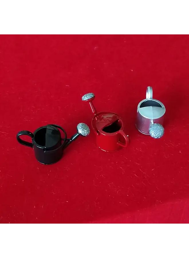 Miniature Watering Can Garden Tools Dollhouse Red Iron Metal - Image 4