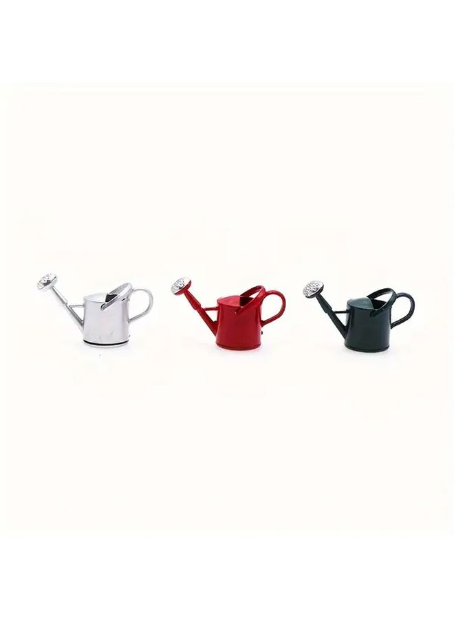 Miniature Watering Can Garden Tools Dollhouse Red Iron Metal - Image 5