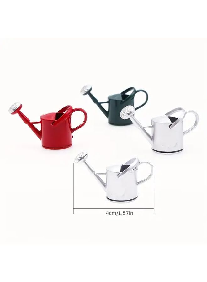 Miniature Watering Can Garden Tools Dollhouse Red Iron Metal - Image 2