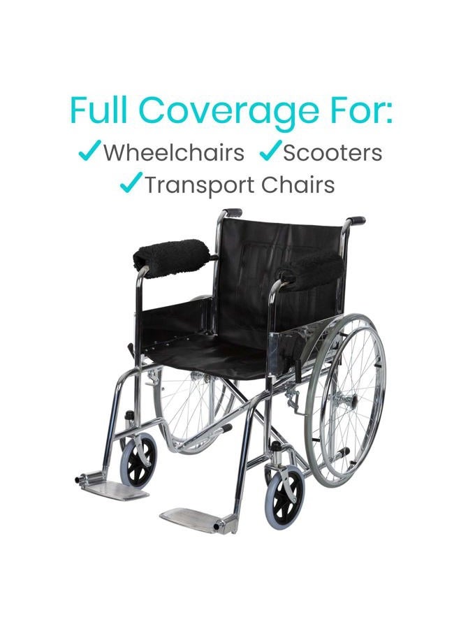 VIVE Wheelchair Armrest Cover Memory Foam Sheepskin Pad For Office & Transport Chair Soft Support Cushion Accessories For Padded Arm Rest Kids Adults Comfort Padding Pressure Relief Black - Image 4