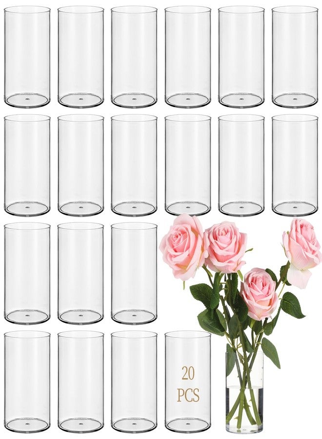 Homaisson Cylinder Vases for Centerpieces, Pack of 20 Centerpiece Vase for Table, Reusable Transparent Vases for Flower Arrangements, Table Decor for Weddings, Anniversaries, Parties - Image 1