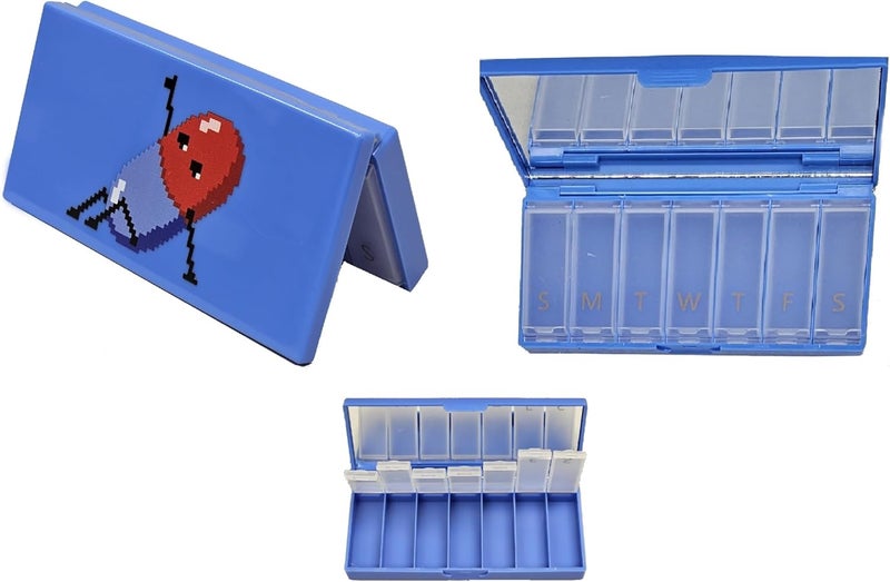 Blue Weekly Pill Organizer for Adults