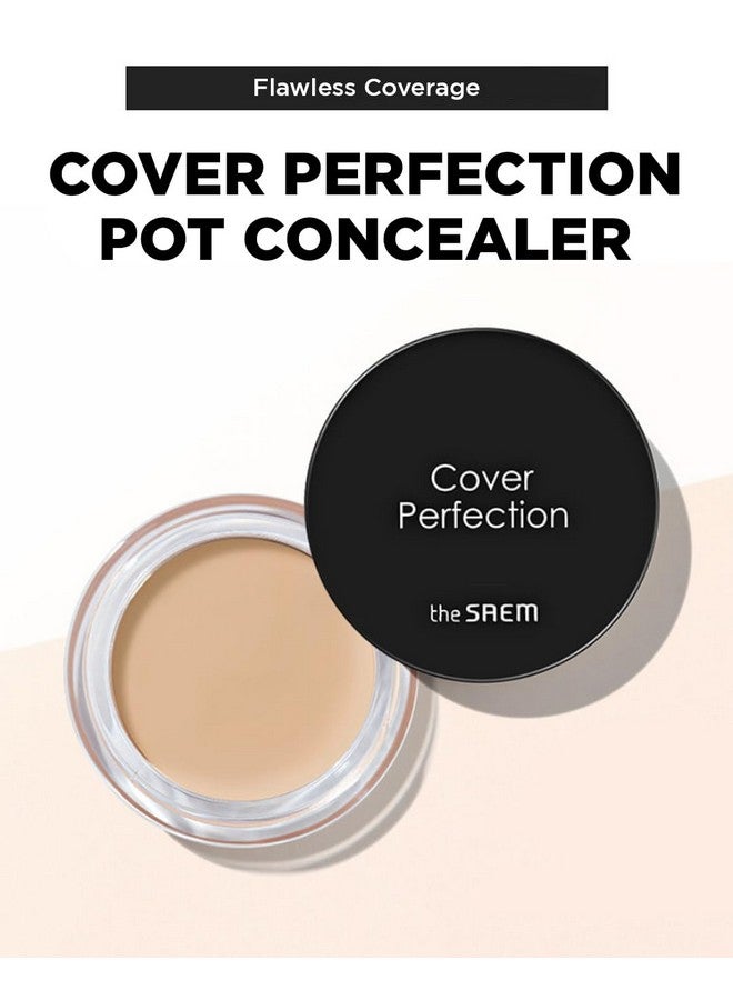 THESAEM Cover Perfection Pot Concealer #01 Clear Beige - High Adherence & Coverage Balm, Conceals Blemish & Acne Spots, Matte Finish Sebum Control for Oily and Combination Skin - Image 2