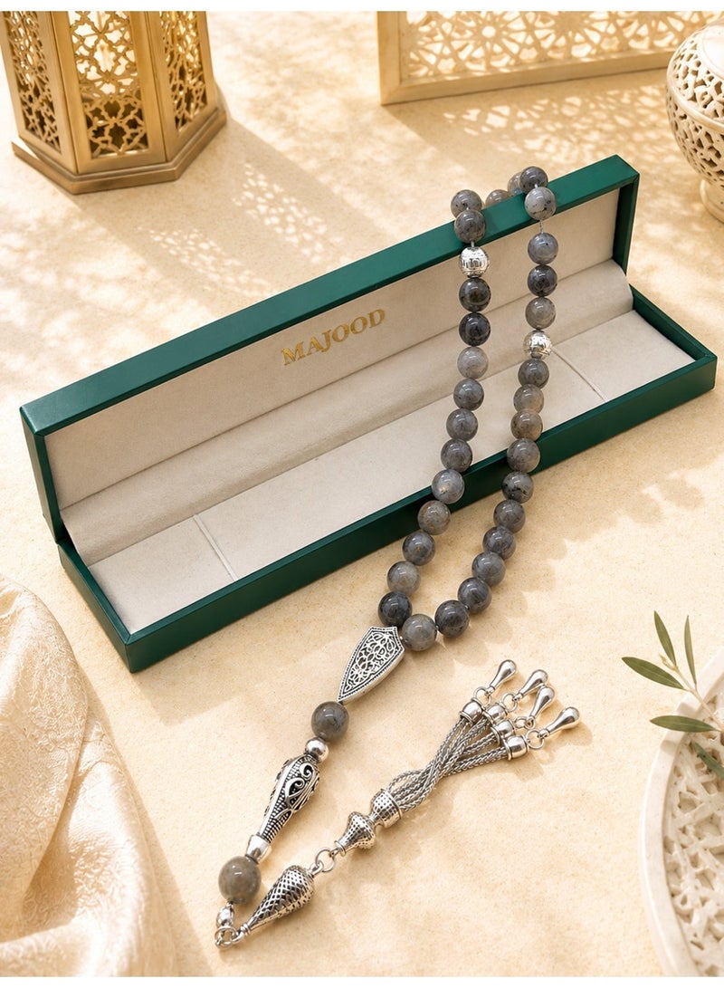 MAJOOD 33 Real Moonstone Stone Prayer Beads/Tasbih/10MM/For Men and Women/Ramadan Gift - Image 3