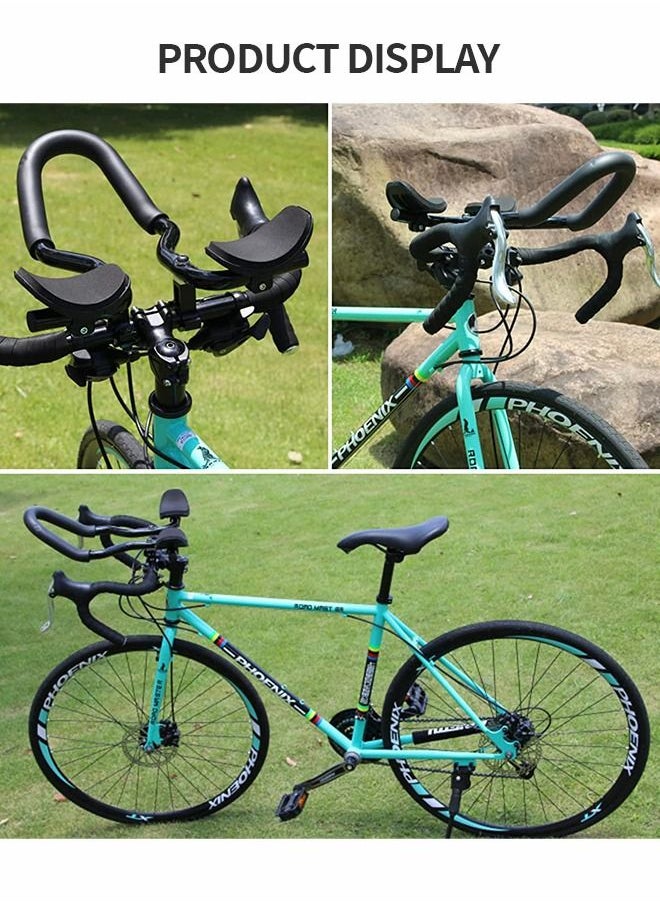 GROIC Bike Aero Bars, Bicycle Rest Handlebar TT Handlebar with Sponge Cushion for Mountain Bike, Road Bike 22.2 - 25.4mm Clamps Bicycle Mountain Handlebar Cycling Biking Accessories Part  - Image 5