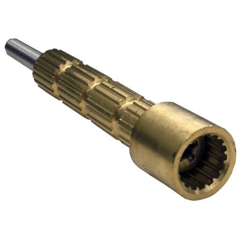 LASCO 03-1781 3-Inch Stream Way American Nibco Indiana Male by Female Stem Extension G Broach with 10-24 by 3-Inch Screw, Brass, 0.56L x 0.56W x 3H - Image 1