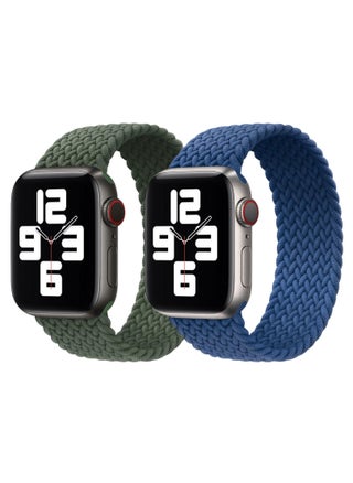 Braided Solo Loop Band Strap for Apple Watch Series 42/44/45mm Inverness Green Strap with Atlantic Blue Strap(set of 2) - pzsku/ZFD37B6BD34E6A8453FA6Z/45/_/1662992781/bb4987b7-90c8-47e2-983d-b40c30cdabaa