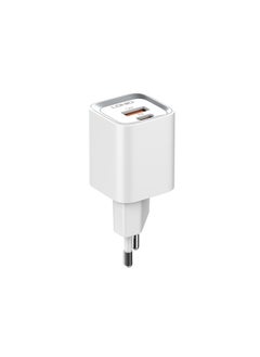 LDNIO LDNIO A2318C Fast Charging Adapter EU Plug With Lightning Cable And USB Type C Ports 20W - White  - Image 1
