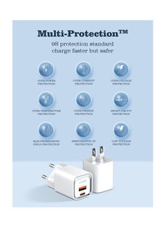 LDNIO LDNIO A2318C Fast Charging Adapter EU Plug With Lightning Cable And USB Type C Ports 20W - White  - Image 4
