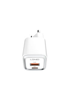 LDNIO LDNIO A2318C Fast Charging Adapter EU Plug With Lightning Cable And USB Type C Ports 20W - White  - Image 5